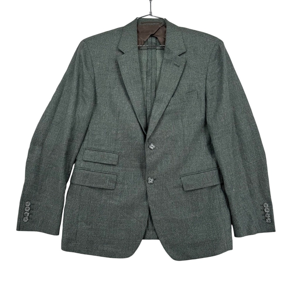 Faconnable Sport Coat Mens 52 S Green Excellent Wool Silk Linen Blazer Jacket